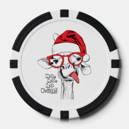 Hipster Weihnachts-Giraffe | Urlaub Pokerchips