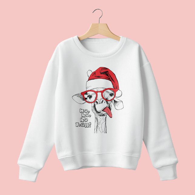 Hipster Weihnachts-Giraffe | Urlaub Sweatshirt (Von Creator hochgeladen)