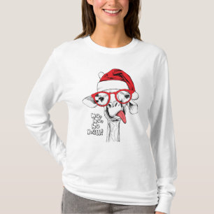 Hipster Weihnachts-Giraffe   Urlaub T-Shirt