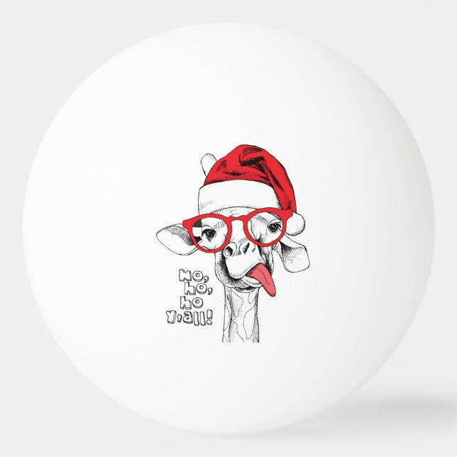 Hipster Weihnachts-Giraffe | Urlaub Tischtennisball (Vorderseite)