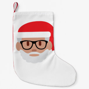 Hipster-Weihnachtsmann-Emoji-Christmas-Strumpf Kleiner Weihnachtsstrumpf