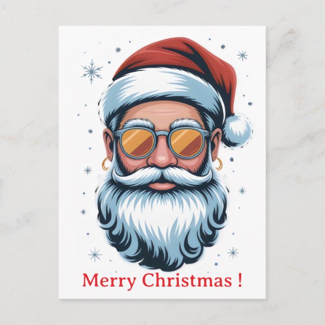 Hipster Weihnachtsmann  Feiertagspostkarte (Vorderseite)
