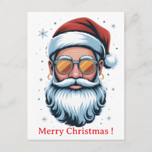 Hipster Weihnachtsmann Postkarte