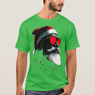 Hipster Weihnachtsmann Xmas Nerd Humor Lustig 9 Fr T-Shirt