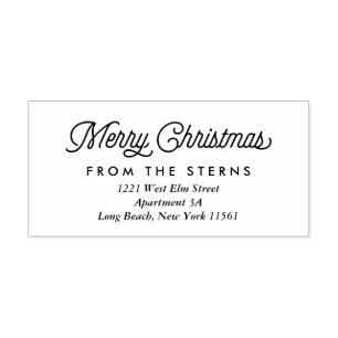 Hipster-WeihnachtsRücksendeadresse-Briefmarke Gummistempel