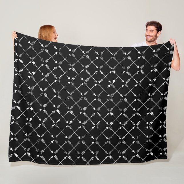 Hipster Weiße Pfeil Muster Meist schwarz Fleecedecke (Beispiel)