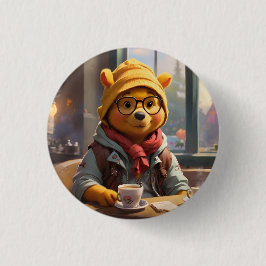 Hipster Winnie the Pooh 1 Button