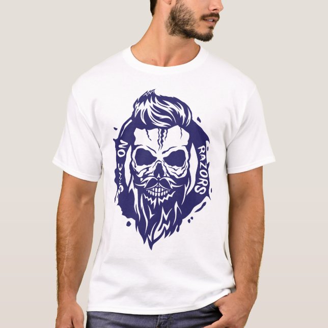 Hipster Zitat Save Razors Bartvogel T-Shirt (Vorderseite)
