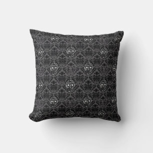 Hipster Zucker SKULL BAROQUE Muster schwarz Kissen