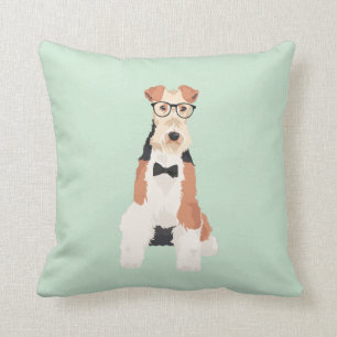 Hipstercooler Fox-Terrier-Draht-Hund für Kissen
