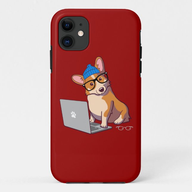HipsterCorgi 2 Case-Mate iPhone Hülle (Rückseite)
