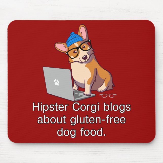 HipsterCorgi 2 Mousepad (Vorne)