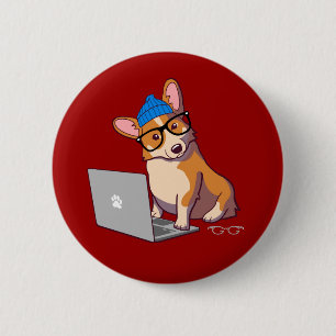 HipsterCorgi 2 (ohne Text) Button