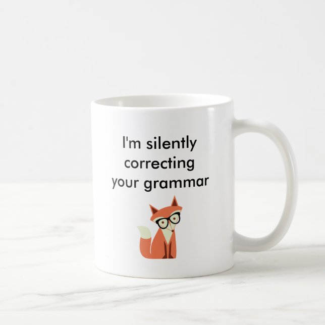 Hipsterfox-Grammatik Kaffeetasse (Rechts)