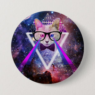 Hipstergalaxiekatze Button