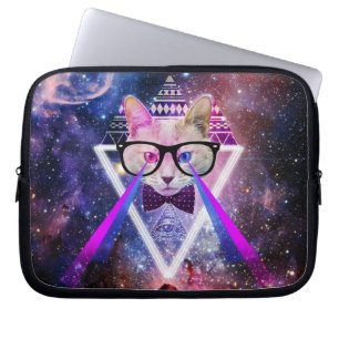 Hipstergalaxiekatze Laptopschutzhülle