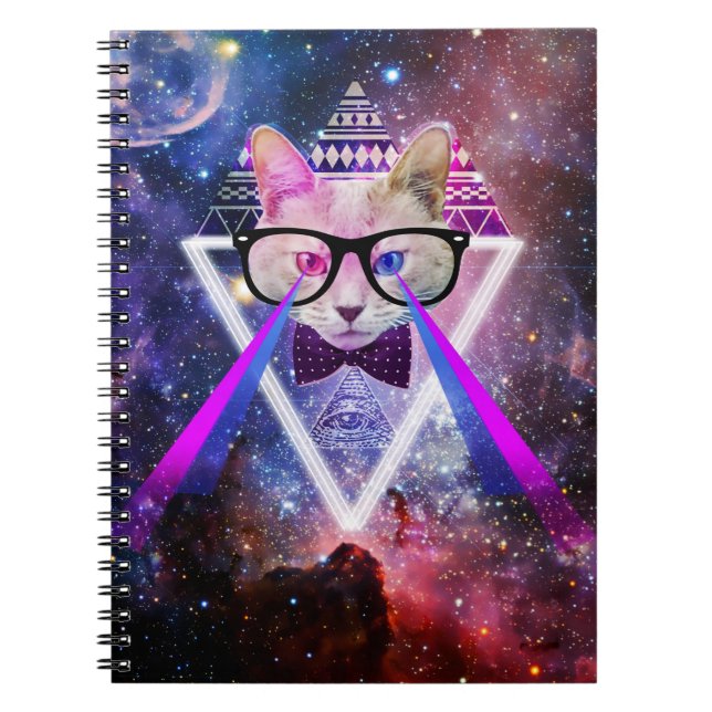 Hipstergalaxiekatze Notizblock (Vorderseite)