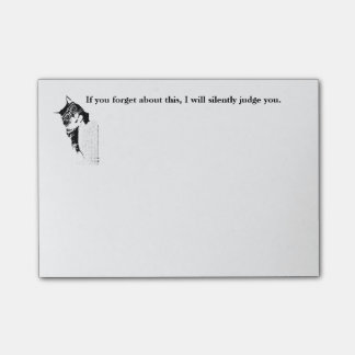 HipsterKitty beurteilt Sie Post-it Klebezettel