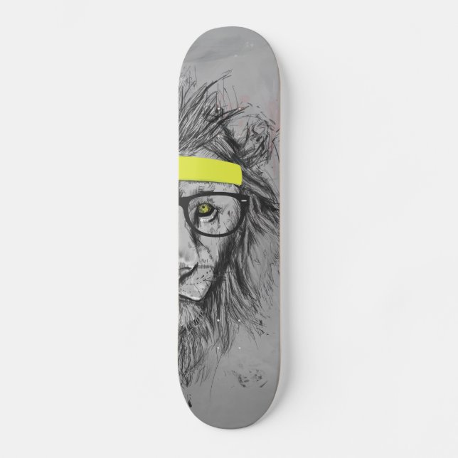 Hipsterlöwe Skateboard (Vorderseite)