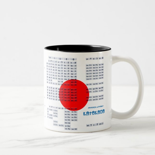 Hiragana et mug de l'alphabet katakana japonais (Droit)