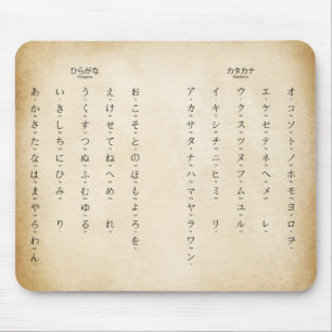 Hiragana Katakana Erfahren Sie die japanische Zeic Mousepad