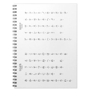 Hiragana Katakana Romaji Japanische Charaktere Notizblock