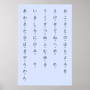 Hiragana mit Romaji Japanisch lernen Poster