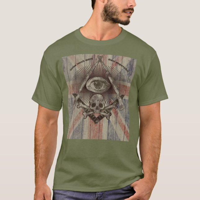 Hiram Abiff Freimaurer mit Gewerkschafts-Jack T-Shirt (Vorderseite)