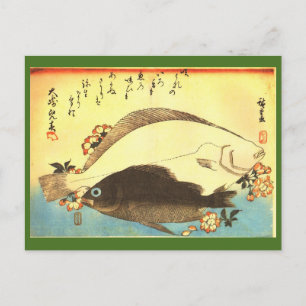 Hirame & Mebaru - Japanische Fischdruckerei in Hir Postkarte