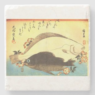Hirame & Mebaru - Japanische Fischdruckerei in Hir Steinuntersetzer