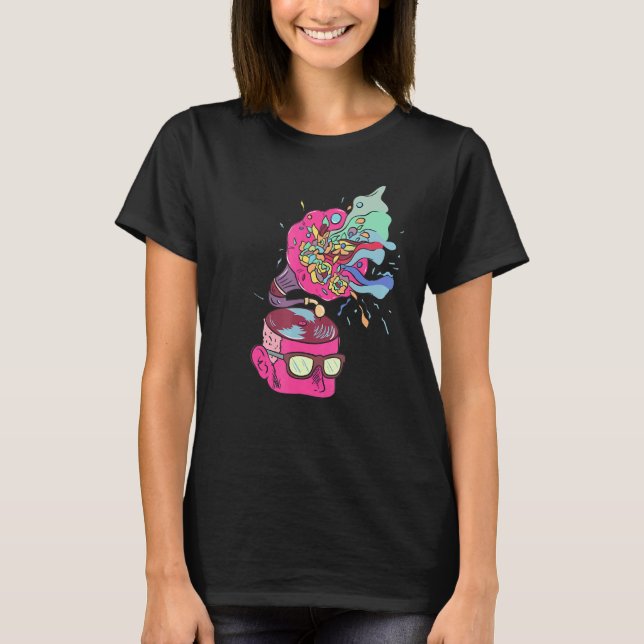 Hirn Gramophon Psychische Erkrankung Depression Pr T-Shirt (Vorderseite)