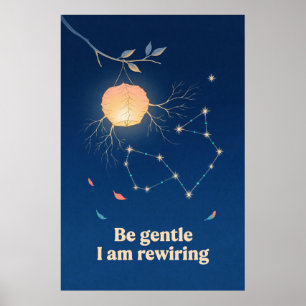 Hirn-Laternen-Konstellation Gouache-Stil Poster