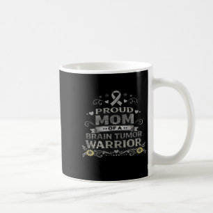 Hirn-Tumor-Bewusstseins-Krieger-Mama graues Band Kaffeetasse
