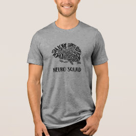 Hirn-Wortwolke Neuro-Mannschaft in Schwarz Tri-Blend Shirt