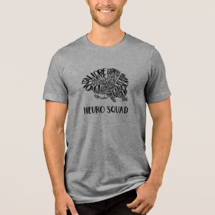 Hirn-Wortwolke Neuro-Mannschaft in Schwarz Tri-Blend Shirt