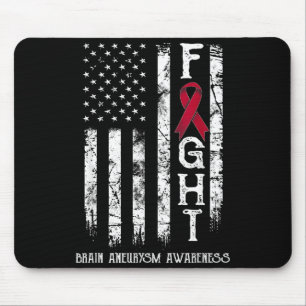 Hirnaneurysma-Krieger US-Flagge Grafik Kunst Mousepad