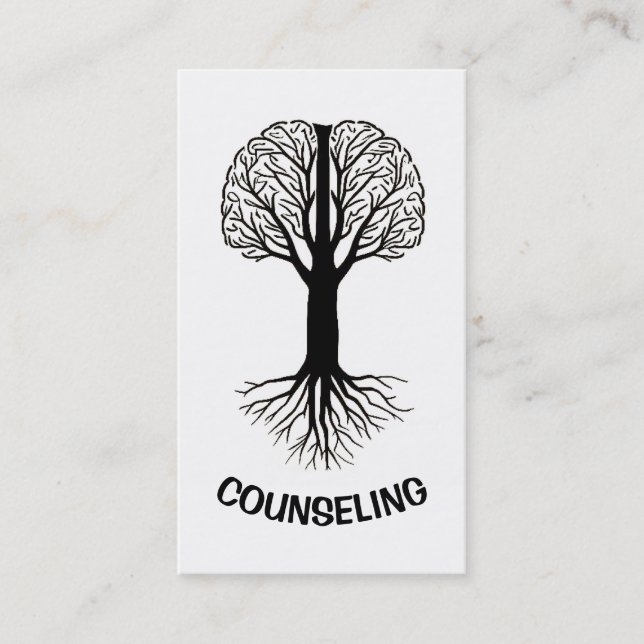Hirnbaum mit Wurzeln Visitenkarte (Vorderseite)