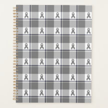 Hirnkrebs-Bewusstseins-Plaid Graues Band