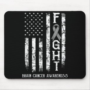 Hirnkrebs Krieger US-Flagge Bewusstsein Unterstütz Mousepad