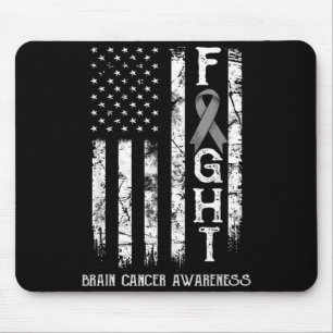 Hirnkrebs Krieger US-Flagge Mousepad