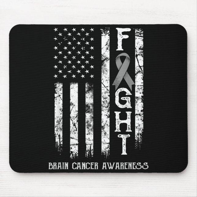 Hirnkrebs Krieger US-Flagge Mousepad (Vorne)