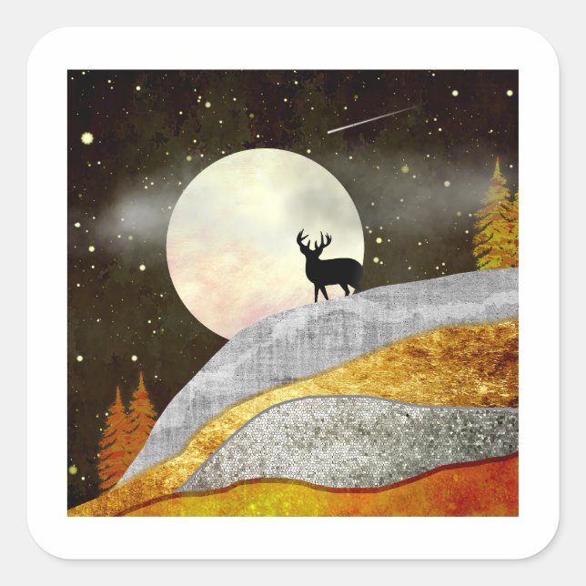 Hirnmoon Landscape Quadratischer Aufkleber (Vorderseite)