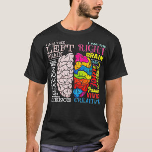 Hirnteile Links und rechte Gehirnneurowissenschaft T-Shirt