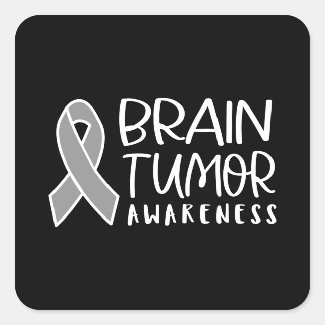 Hirntumor-Bewusstsein, Hirntumor Quadratischer Aufkleber (Vorderseite)