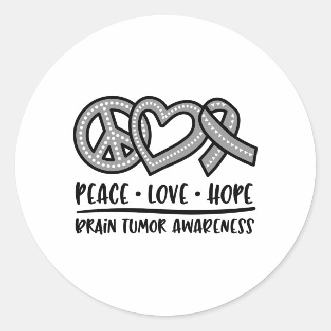 Hirntumor-Bewusstsein, Hirntumor Runder Aufkleber (Vorderseite)