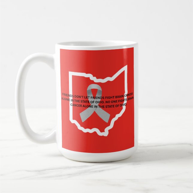 Hirntumor-Bewusstsein in Ohio Kaffeetasse (Links)