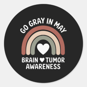 Hirntumor-Bewusstsein Monat Gray Ribbon Apparel ic Runder Aufkleber
