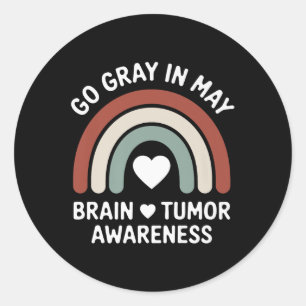 Hirntumor-Bewusstsein Monat Gray Ribbon Apparel ic Runder Aufkleber