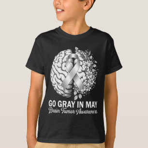 Hirntumor-Bewusstsein tragen Sie im Mai grau stark T-Shirt