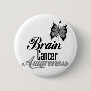 Hirntumor-Bewusstseins-Schmetterling Button